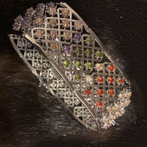 Sterling silver bracelet w/ asst’d stones